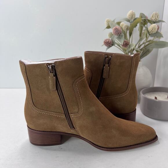 Cole Haan Grand 360 Naia Suede Chunky Heel Ankle Boot Golden Toffee Women's 9.5B - Picture 3 of 9